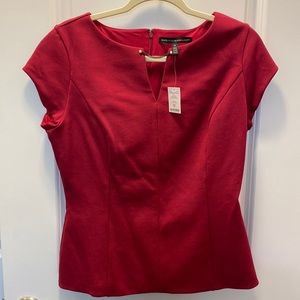 NWT WHITE HOUSE BLACK MARKET TOP SHIRT SUIT 10 CRANBERRY